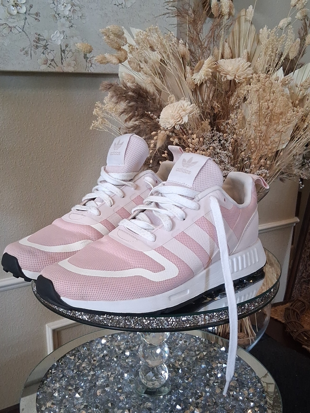 Women's Adidas Original Pink And White Running Shoes Sneakers Size 7 - Picture 5 of 16